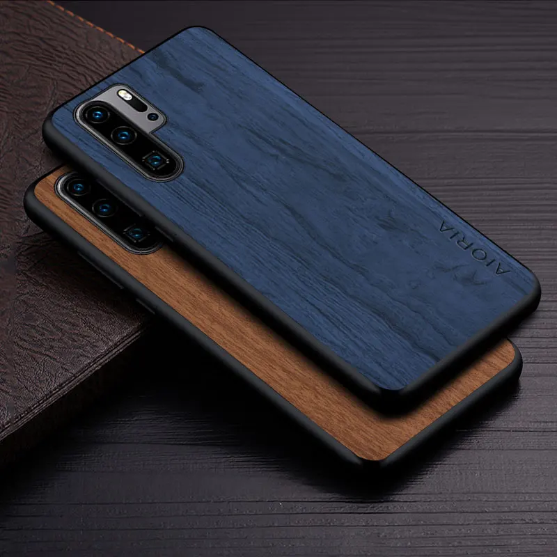 

Чехол для Huawei P30 Pro Lite, Простой Уникальный дизайн, легкий Чехол из искусственной кожи с деревянным узором