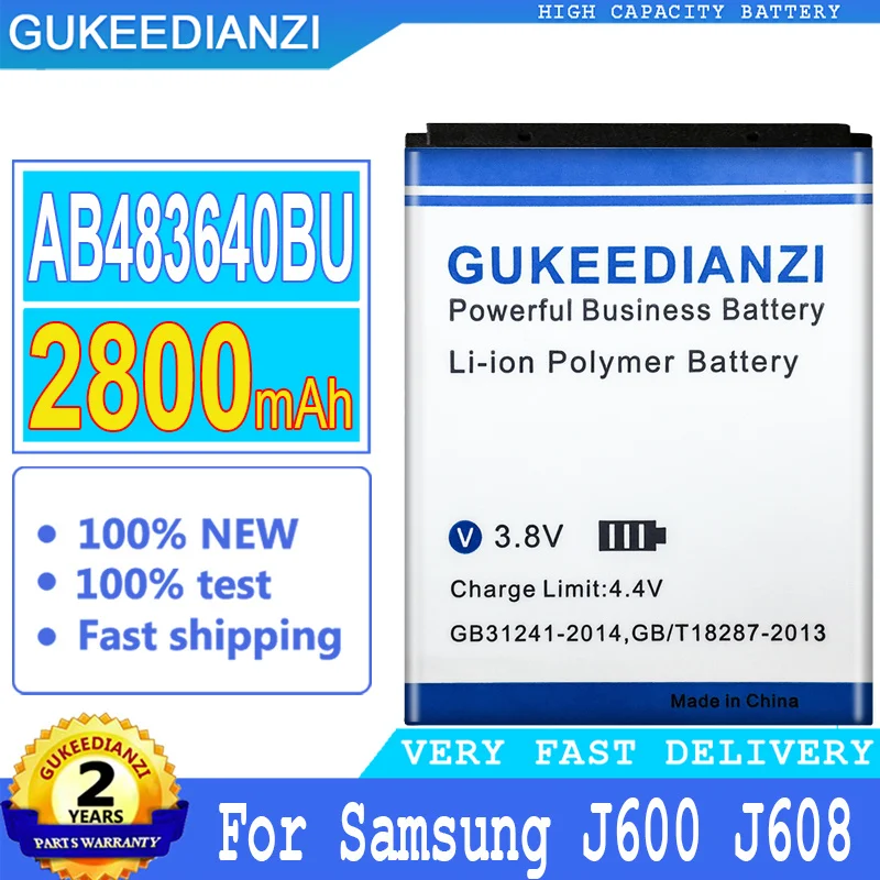 Аккумулятор AB483640BU 2800 мач для Samsung J600 J608 C3050C S7350C F619 C3050 E740 E748 F110 F118 G618 L600 L608 B3210 M519