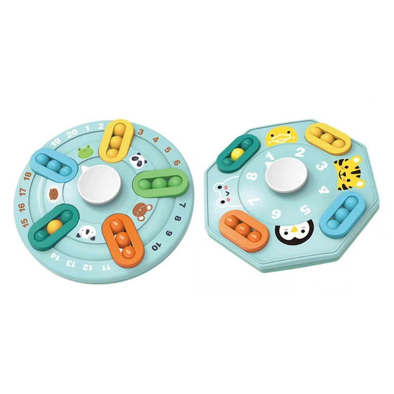 

Puzzle Magical Bean Board Interactive Montessori Gyro Early Learning Clock Toy Teaching Aids for Baby Toddler