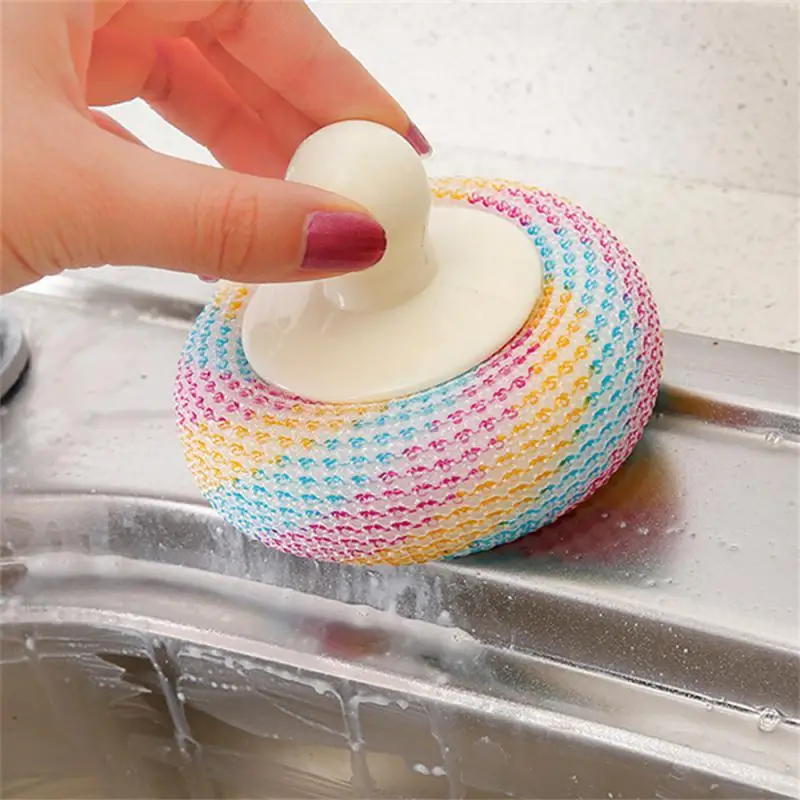 

With Handle Steel Ball Wire Ball Stainless Scrubber Stainless Steel Dish Scrubbers Pot Dishwasher Kitchen Brush Large Wire Brush