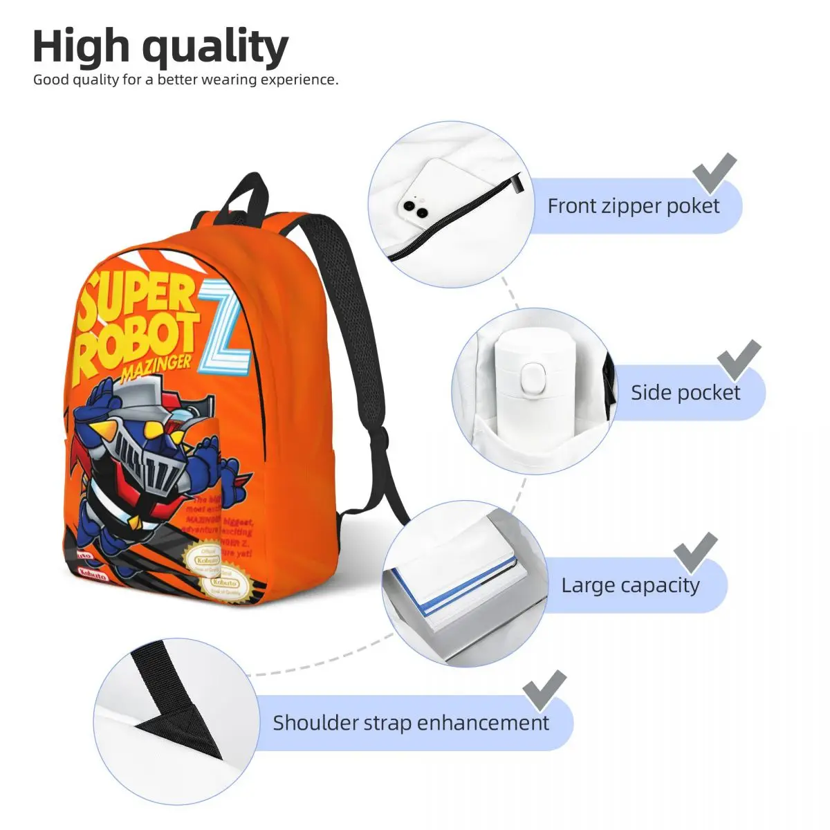 Подарок на день рождения яркая прочная сумка через плечо для ноутбука Mazinger Z