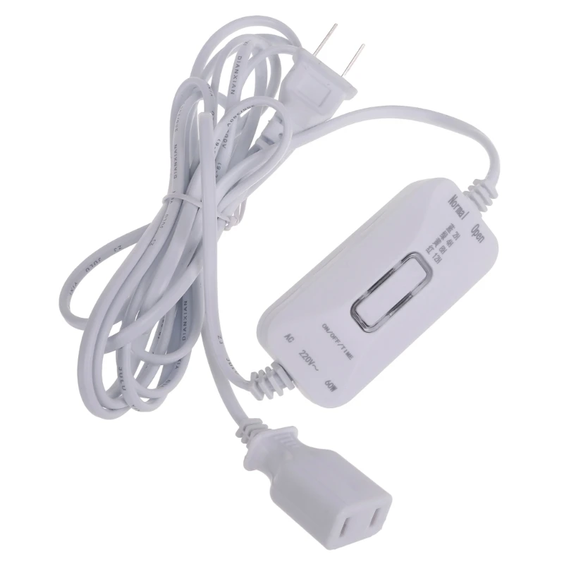 

110V 30W 220V 60W Electric Power Supply Cable Timer Extension Cord with On/Off Button 60W Power Cable for Fans and Lamps
