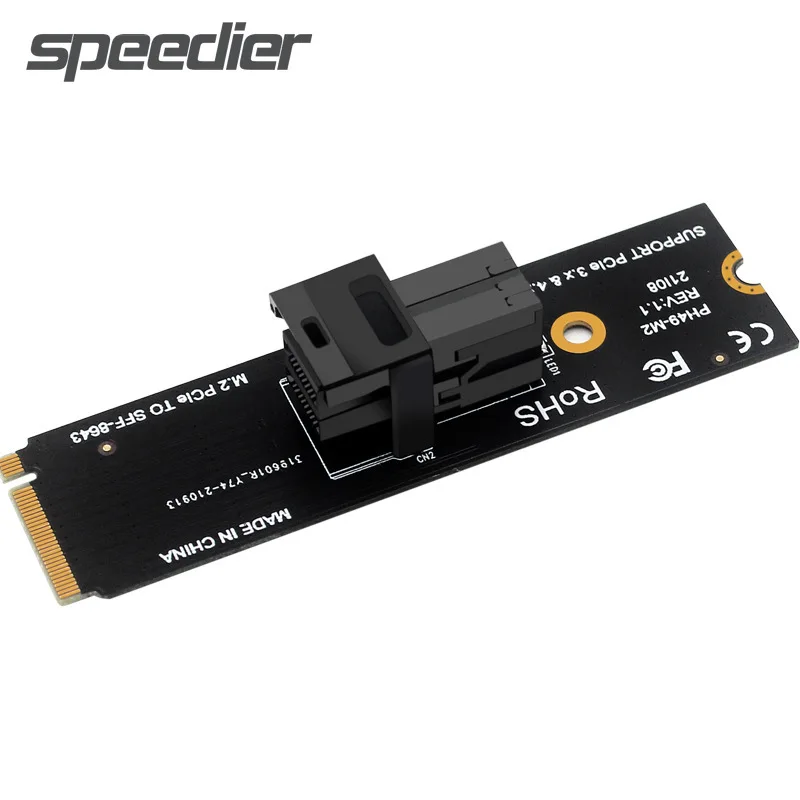 

New M.2 NGFF 2280 M-Key PCIeX4 To SFF8639 Riser Expansion Card Adapter M.2 NVMe PCIE4.0 To SFF-8643 U.2 SSD Adapter Card 64GT/s