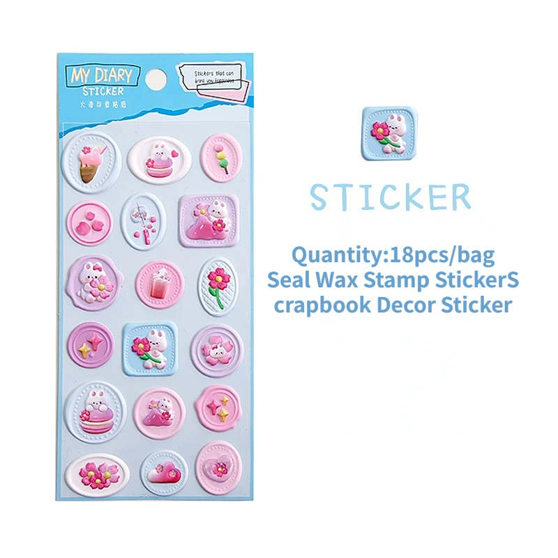 

Набор из 18 стереоскопических наклеек с рисунком кролика