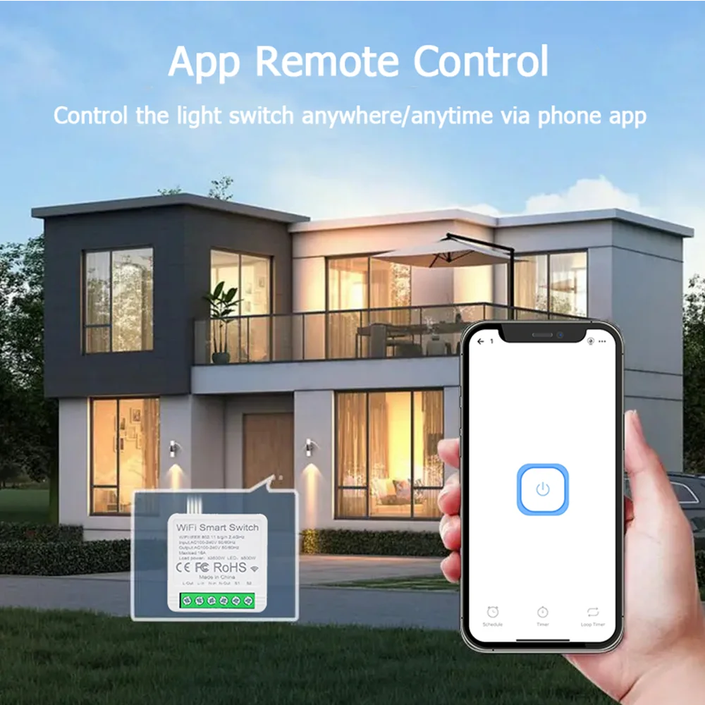 Фото EWelink WiFi Smart 1CH Switch 220V 16A Relay Module APP Remote Control AC 85-250V RF2.4G Receiver Google Home Alexa №2