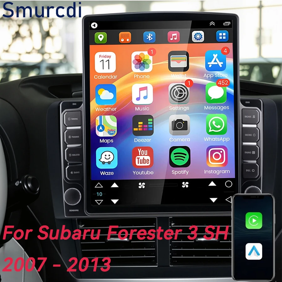 Фото 9.7-дюймовый автомобильный радиоприемник на Android 16 для Subaru Forester 3 SH 2007-2013, для Subaru Impreza GH GE 2007-2011, мультимедийный плеер с поддержкой CarPlay и Auto №1