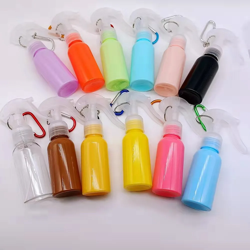 

60ml Disinfection Alcohol Spray Bottle Macaron Color Hand Sanitizer Bottle Empty Bottle Lotion Portable Hook Key Ring Sub-bottle