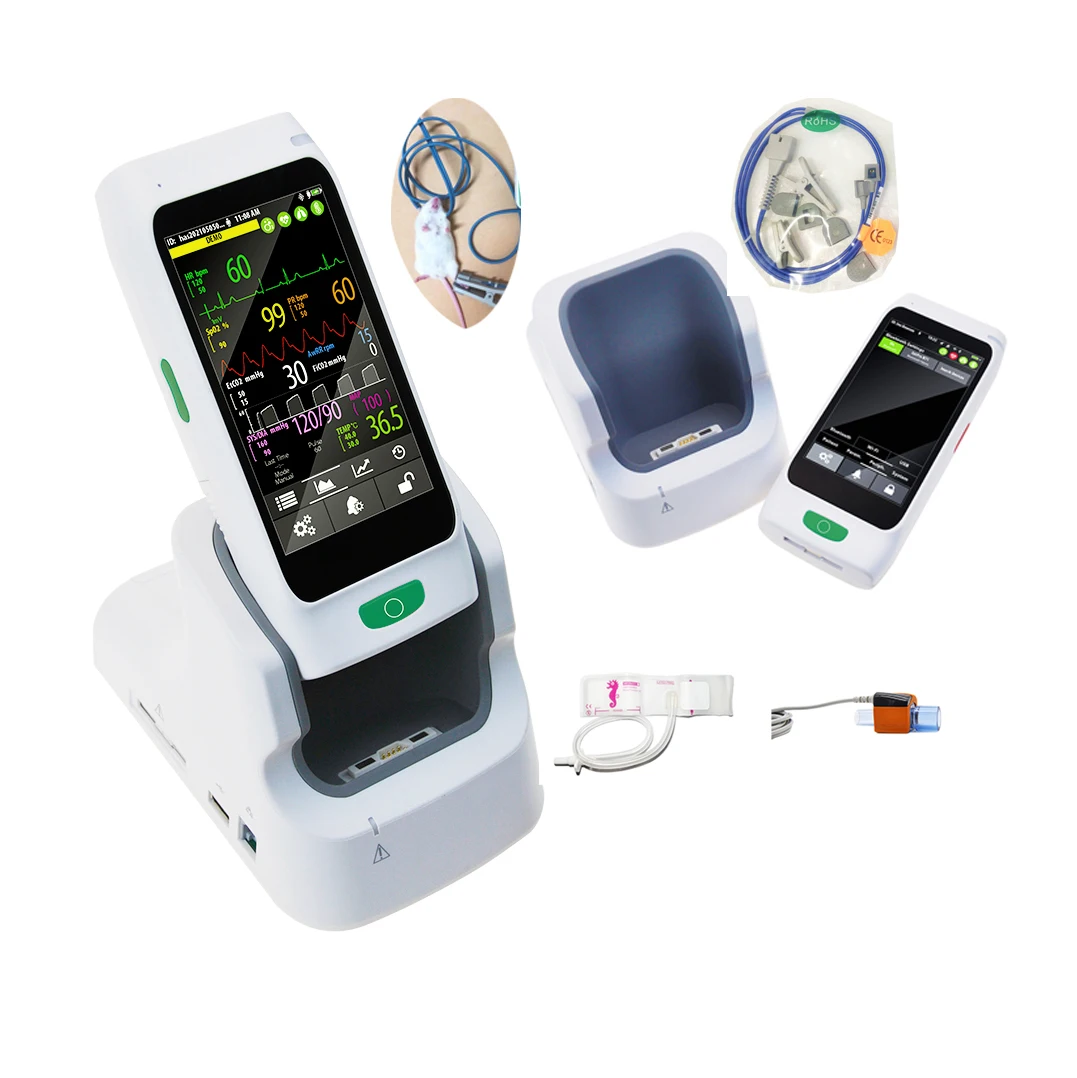 

Witleaf 5" Vet pulse oximeter EtCo2 medical monitor Veterinary handheld vital sign monitor