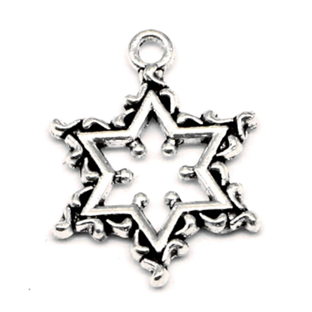 

Hollow Snowflake Charm For Making Jewelry Diy Finding 60pcs 17x22mm