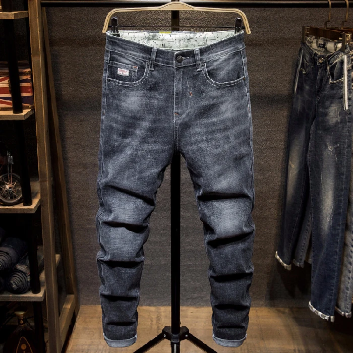 42 44 46 Men's Baggy Straight Jeans Plus Size Elasticity Denim Trousers Hip Hop Trend Streetwear Spring Autumn Pants Clothing