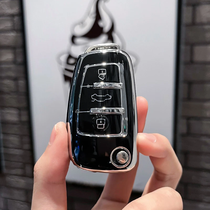 

Автомобильный складной чехол для ключей, чехол-держатель для Audi Q3 Q5 Q7 C5 C6 R8 A1 A3 A4 A5 A6 A7 S6 B6 B7 B8 8P 8V 8L TT RS RS3 S3 Sline