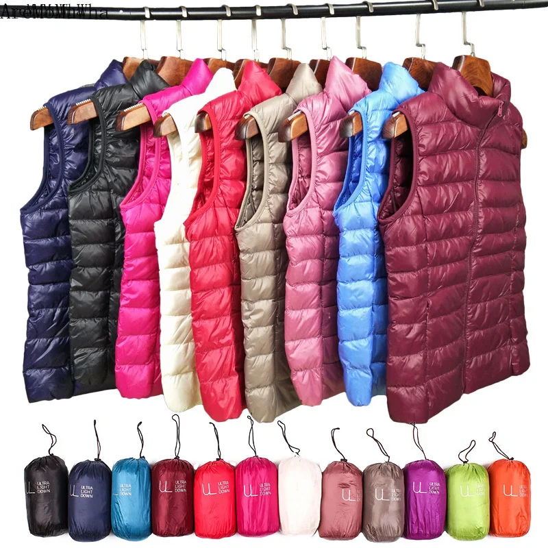 New Winter Vest Female Spring  Autumn Korean Version of The New Vest Down Vest Slim Was Thin Ultra-thin  Vest S-4XL Down Jacket