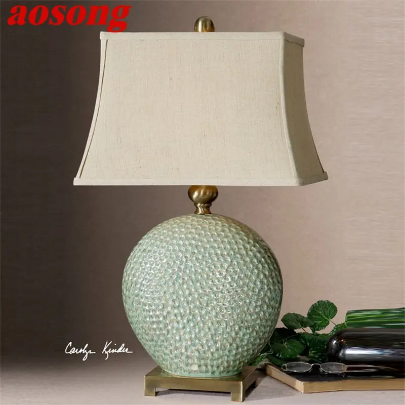 

AOSONG Nordic Ceramic Table Lamp Design Modern LED Simple Creative Light Luxury Desk Lighting for Home Living Bedroom Bedside
