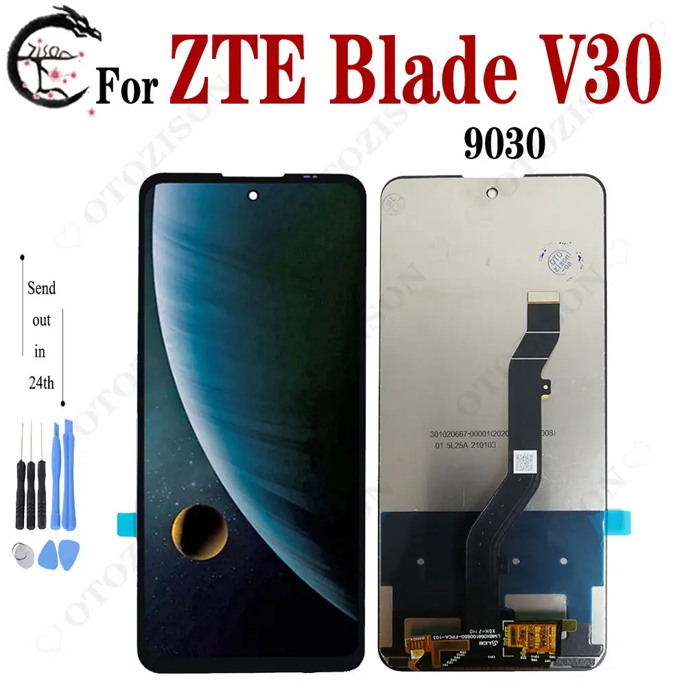 Дисплей 6,67 дюйма для ZTE Blade V30, ЖК-дисплей 9030, сенсорный дигитайзер в сборе, модуль дисплея V30, запасные части телефона, протестирован