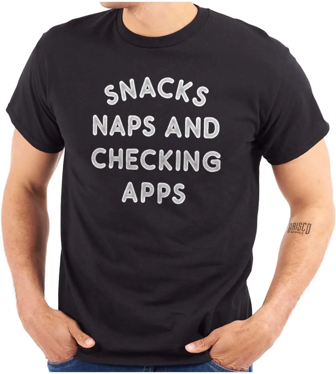 Бренды Brisco Snacks Naps Checking Apps Футболка с рисунком Lazy Chill для мужчин и женщин