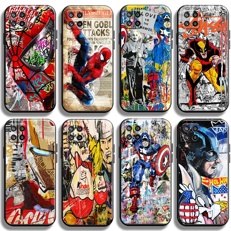 

Avengers Street Graffiti For Samsung Galaxy A21 A21S Phone Case Cases Soft Carcasa Shockproof Back Funda Liquid Silicon Shell