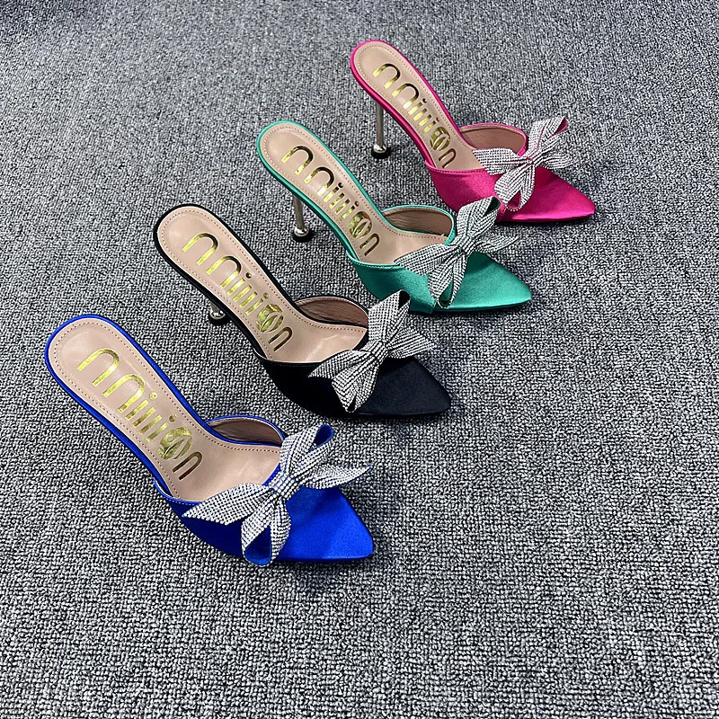 

Women Slippers Fashion High Sandals Pointed Toe Slides Party Shoes 2022 New Ladies Sexy Nightclub Stiletto Sandal Elegant Shoes