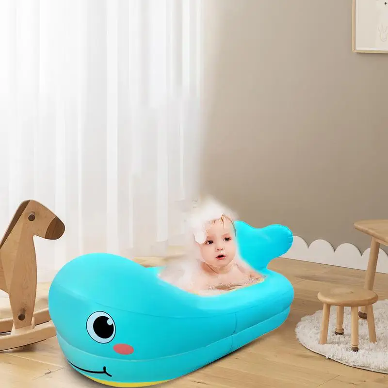 Надувная детская ванна из ПВХ надувная с милым китом для легкого путешествия