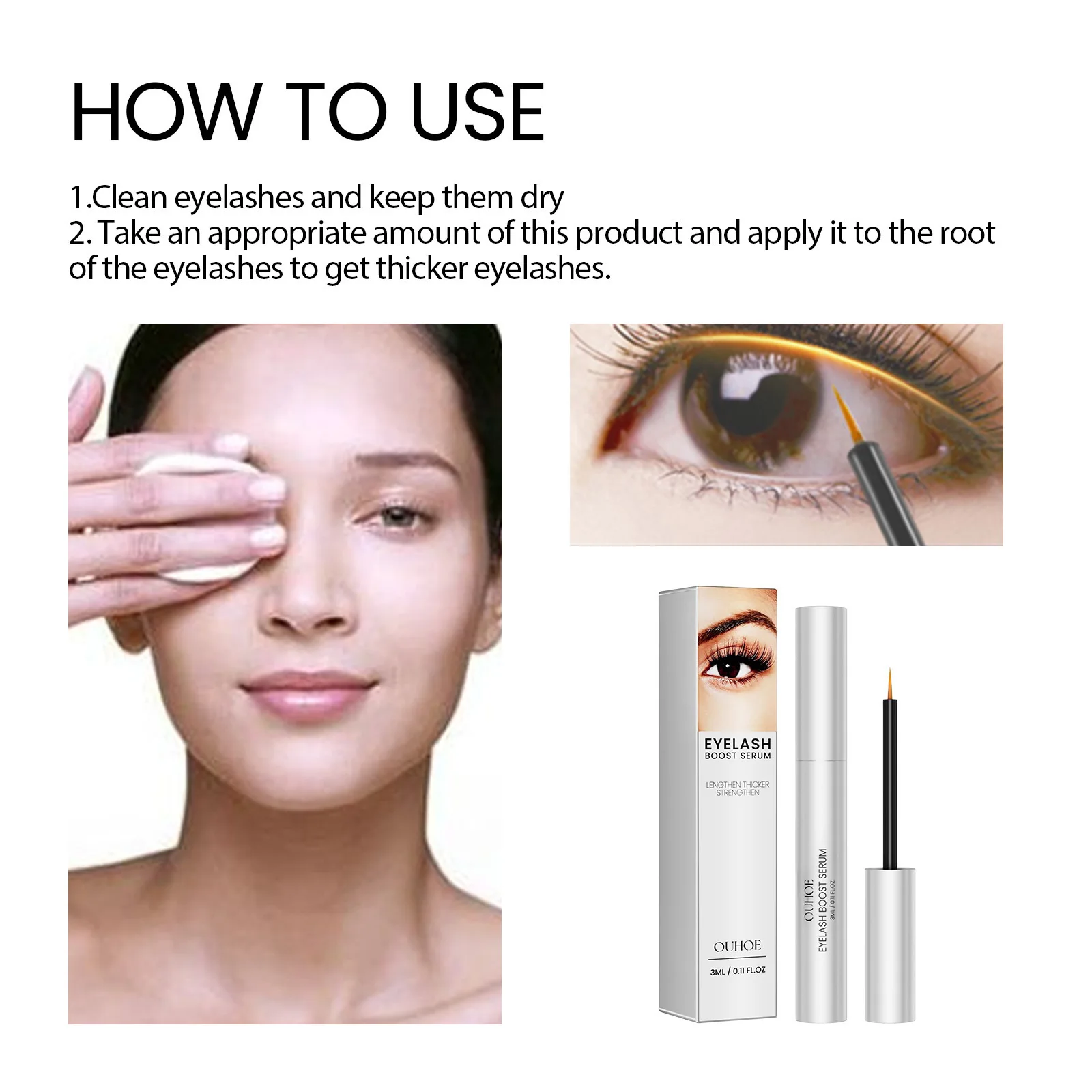 Питательная сыворотка для ресниц натуральный питательный раствор удлинения и