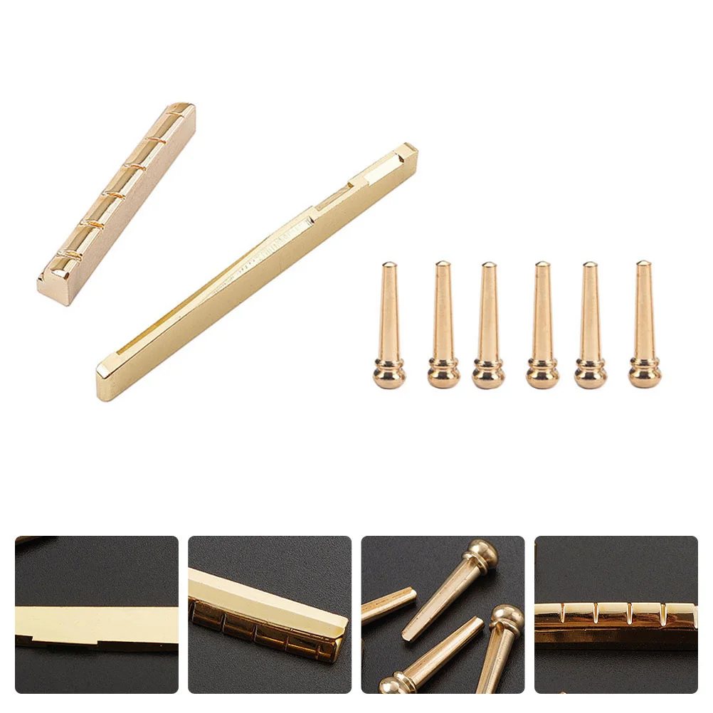 

1 Set/8pcs Guitar Nut and Bridge Saddle Bridge Pin Acoustic Guitar Accessories