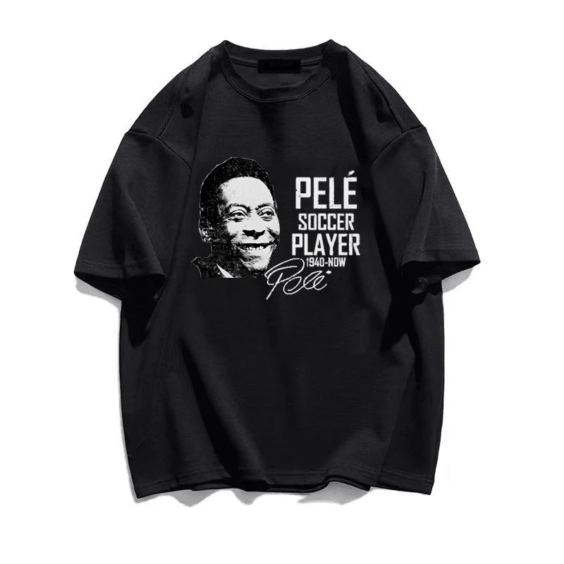 Brazil Select Shirt Cotton Print Short Sleeves Pelé Football Harajuku Quality Cotton Tees Fashion Streetwear Men's Women