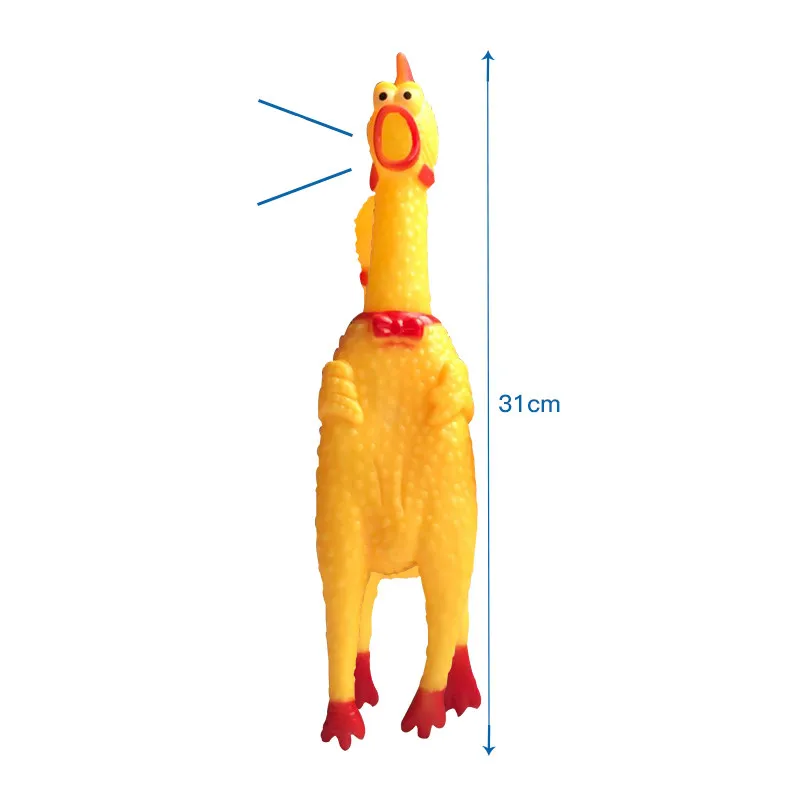 

2020 Hot Sell Screaming Chicken Pets Dog Toys Squeeze Funny Toy Safety Rubber For Dogs Molar Chew Toys Supplies Squeaky Sound