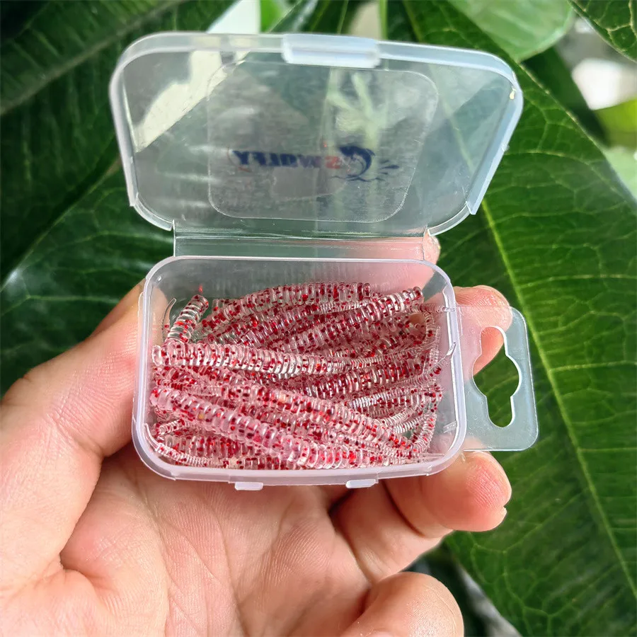 30 шт./корт. Приманка для рыбной ловли, 50 мм/60 мм, 0,3 г/0,45 г, AJING, Мягкая приманка с игольчатым хвостом, приманка для рыбной ловли в океанских скалах, светящаяся искусственная приманка