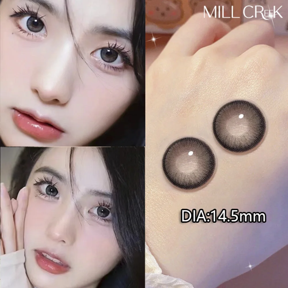 Цветные контактные линзы MILL CREEK 1 пара для глаз модные натуральные коричневые