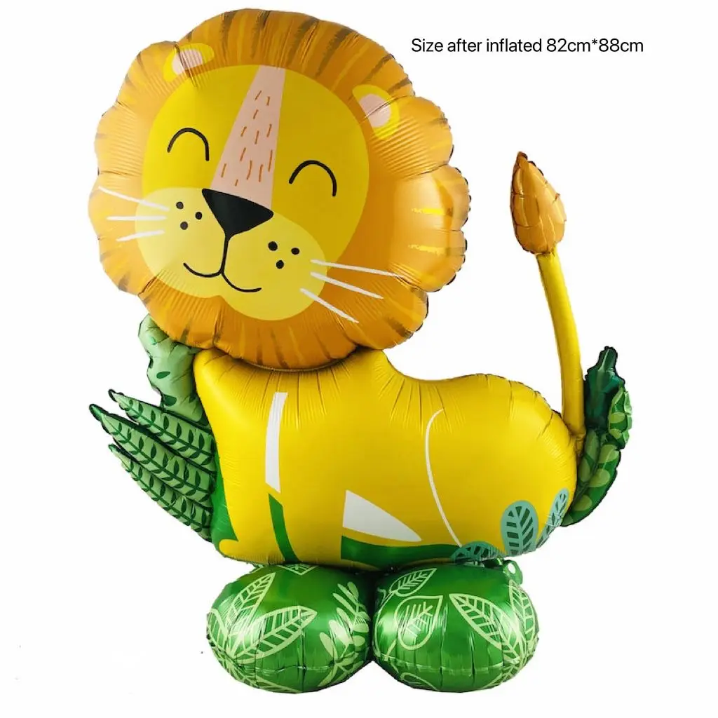 

Giant Stand Lion Foil Balloon Rainbow Cloud Tyrannosauru Kids Forest Animal Theme Birthday Party Children's Day Decorations Gift