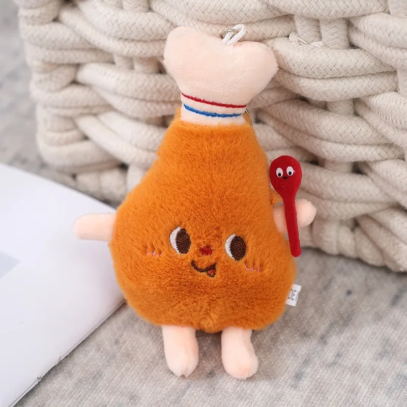 Pizza Burger Fries Toast Hot Dogs Fun Decorations Children's Gifts Birthday Gifts Plush Key Pendant