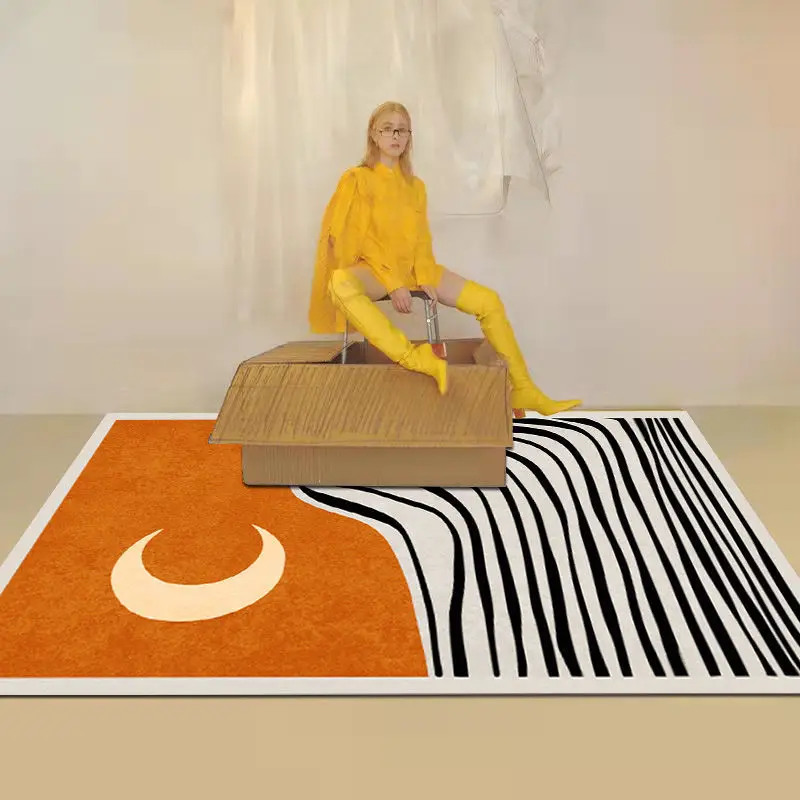 Artistic Abstraction Carpets for Living Room Luxury Nordic Antiskid Bedroom Lounge Rug Entrance Door Mat Area Rug Large Decor