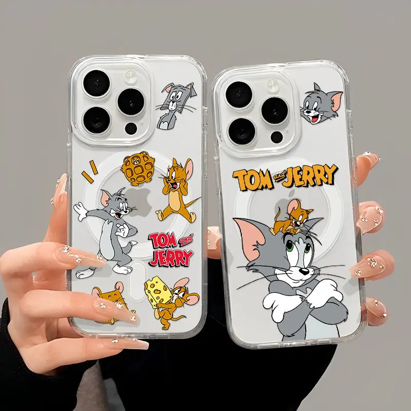 Чехол для телефона Tom And Jerry Cheese Waffle iPhone 16 15 14 13 12 11 Pro Max Plus MINI Y2K прозрачная задняя