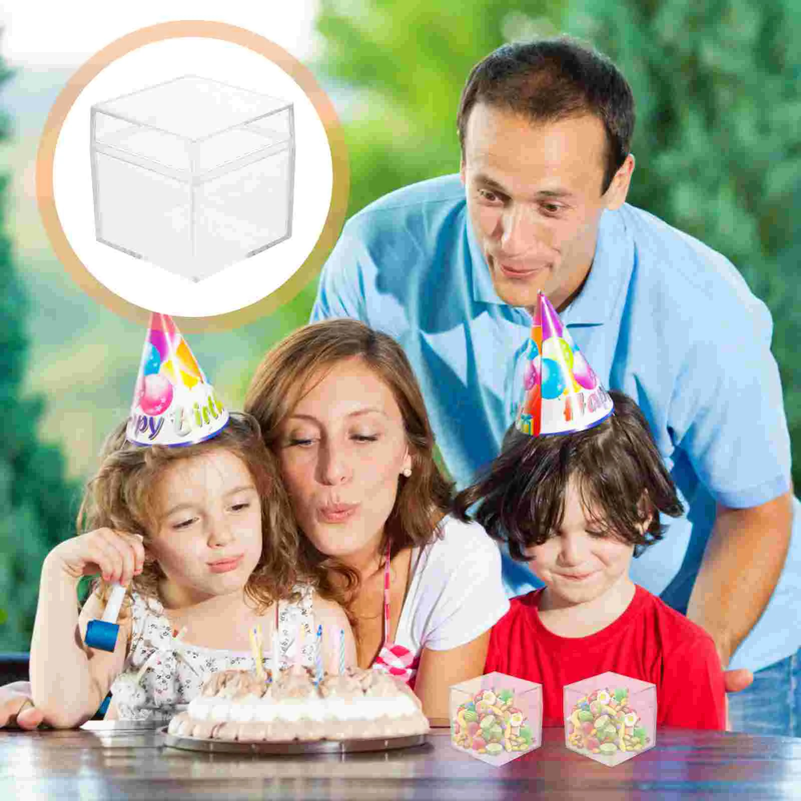 

Box Acrylic Boxes Clear Candy Favor Storage Display Gift Container Square Organizer Containers Dividers Party Transparent Lid
