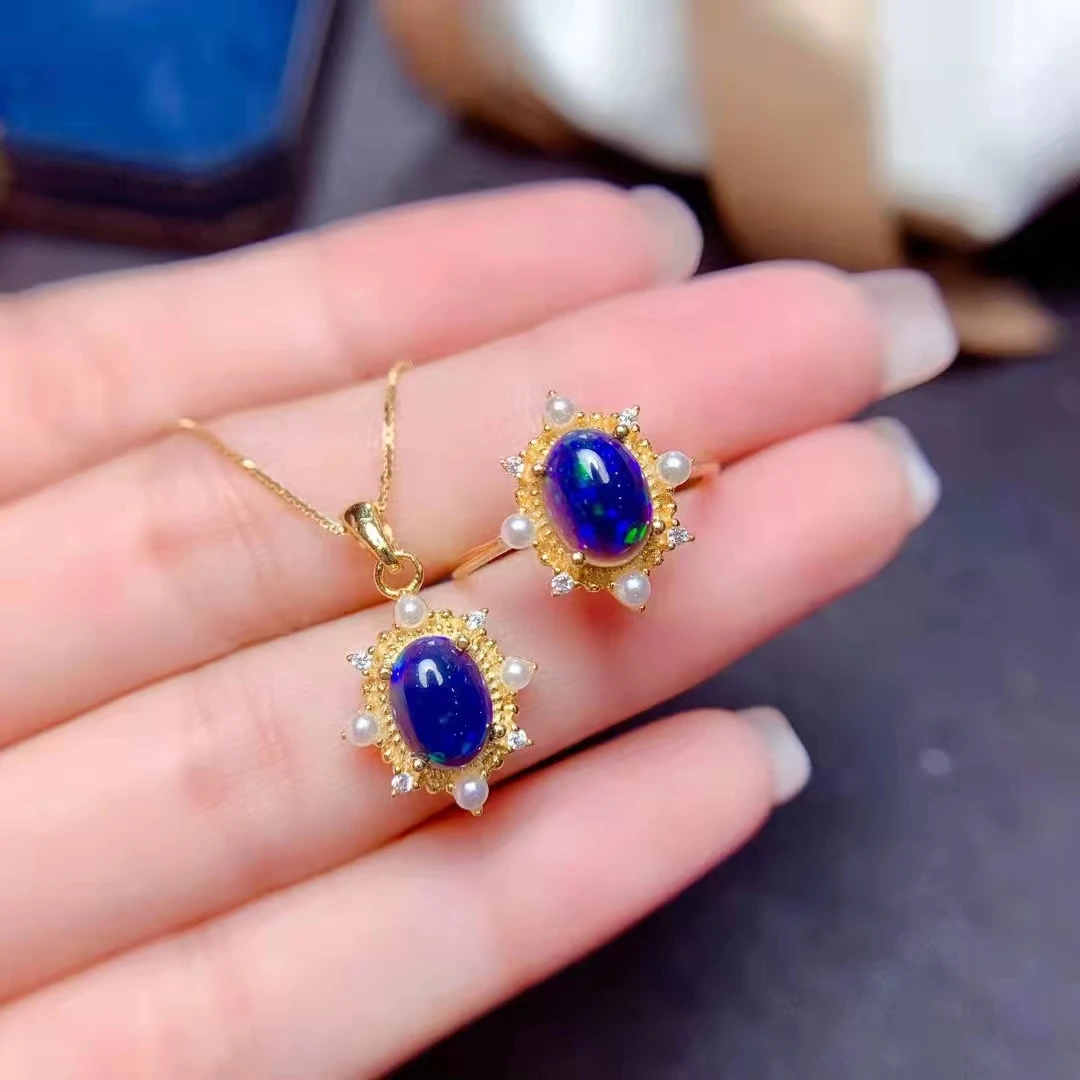 Ожерелье с кулоном из серебра 925 пробы натуральным Рубином/сапфиром