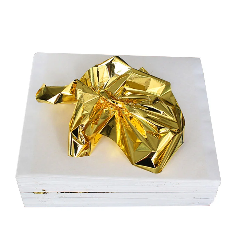 

100Sheets 8x8cm Imitation Gold Sliver Foil Paper Gilding Leaf DIY Nail Art Scrapbooking Craft Papers Home Decorations