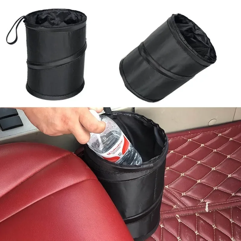 

Car Trash Can Portable Durable Foldable Hanging Car Storage Bucket Chair Back Oxford Cloth Storage Bag Trash Can 1pc