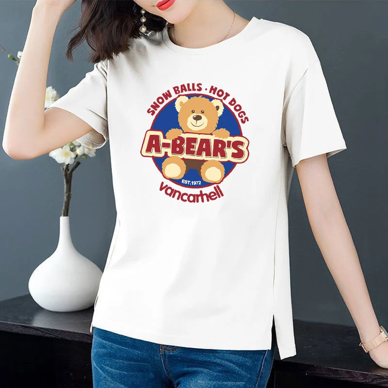 

None Crew neck Regular Other T-Shirts Summer T-Shirt Pullover Animal Women Short Sleeve Unisex Cotton