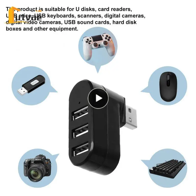 

Multi-function Usb Multiport Hub High Speed 3-in1 Extender Hub Universal Phone Accessories Usb Docking Station Rotating Usb 2.0