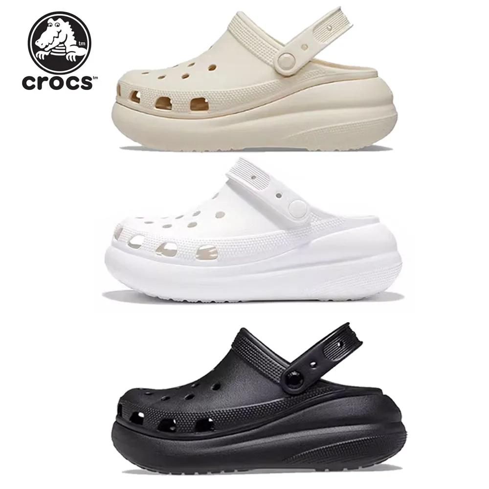 Crocs Puff Cave Shoes Пляжная обувь Мужская и женская на толстой подошве Классические сабо