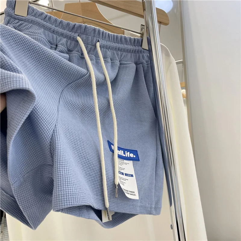 Women Shorts Summer Casual Thin Cotton Wide Leg Shorts Letter Print Drawstring All-match Sport Shorts Loose Female Bottoms 2023