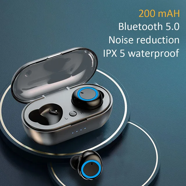 Bluetooth headset binaural in ear 5.0 touch intelligent noise reduction stereo wireless sports headset 6