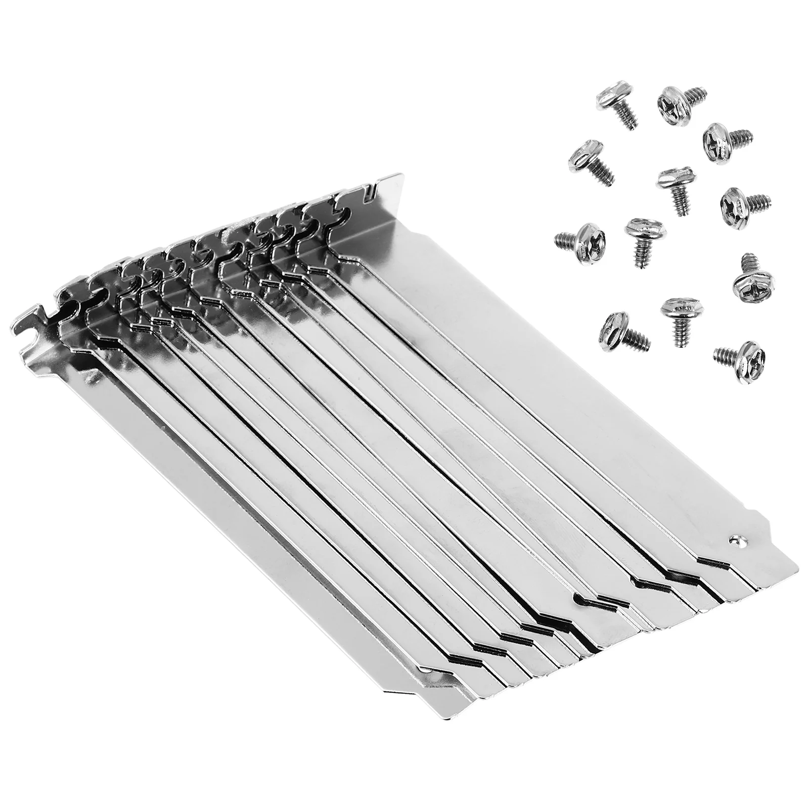 

12 Pcs Pci Slot Cover Computer Chassis Block Bits Holder Bracket Blanking Plate Case Accessory Iron Screws