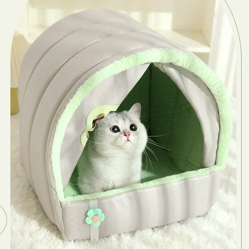 

1PC Soft Cat Bed Deep Sleep House Dog Cat Winter House Cushion Enclosed Pet Tent For Kittens Puppy Pets Bed Supplies
