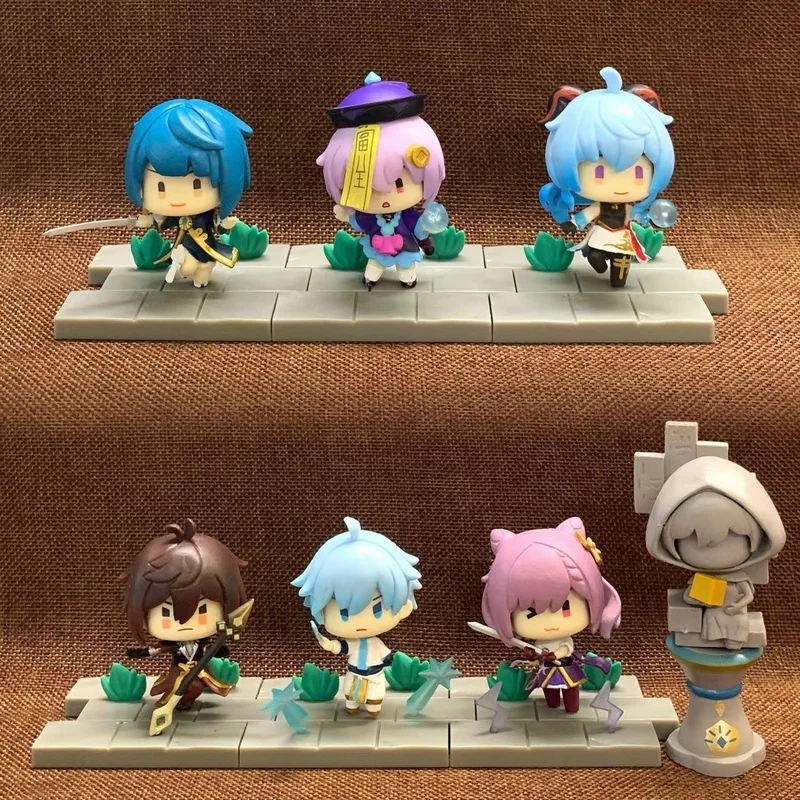 

7pcs Genshin Impact Anime Figure PVC Toys Cute Game Role Klee Keqing Figurine Collection Model Model Doll Gifts Home Decoration