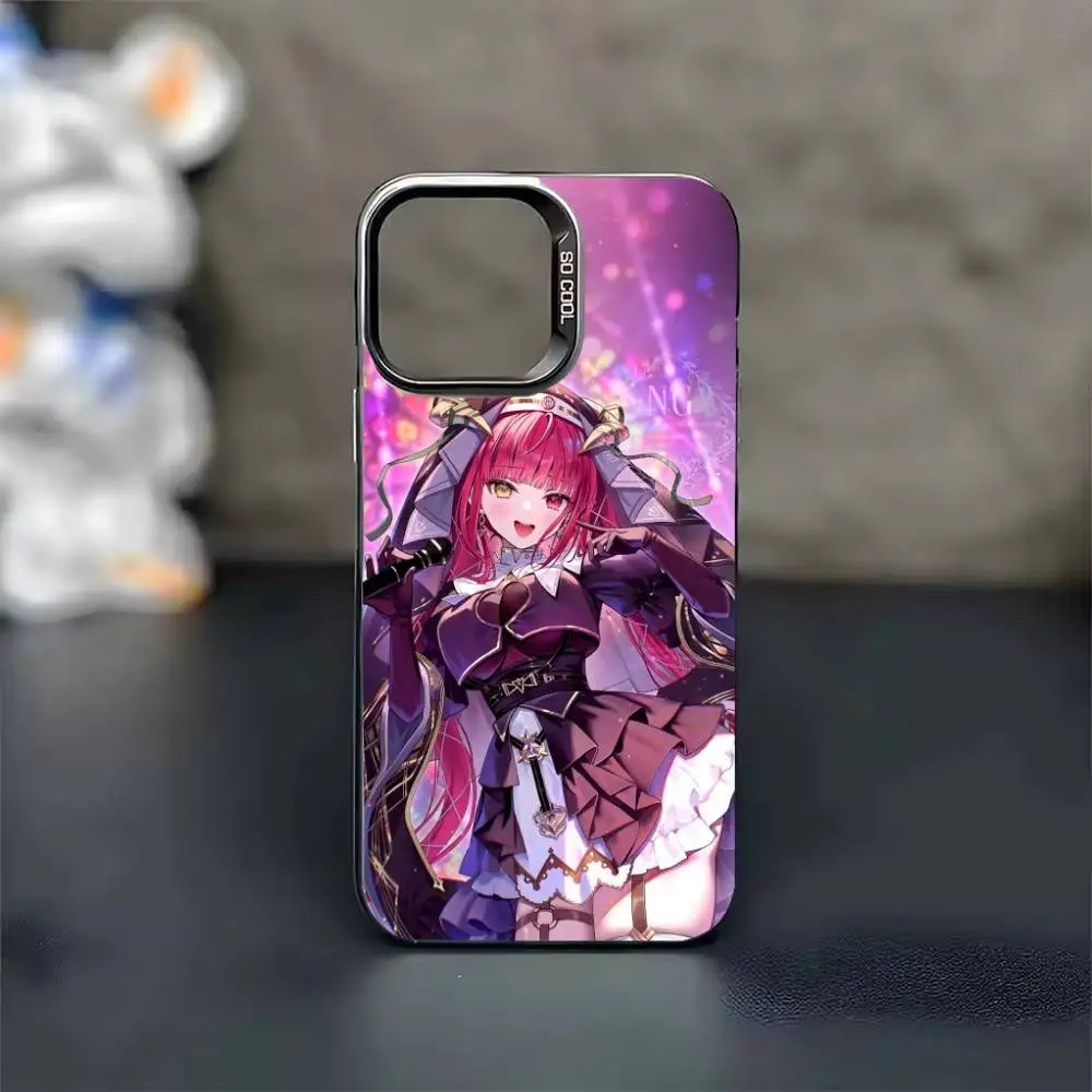 Фото Милый чехол H-Houshou M-Marine для iPhone 17 16 15 14 13 12 11 Pro Max Plus, матовый, серебристый, цвета конфет. №3