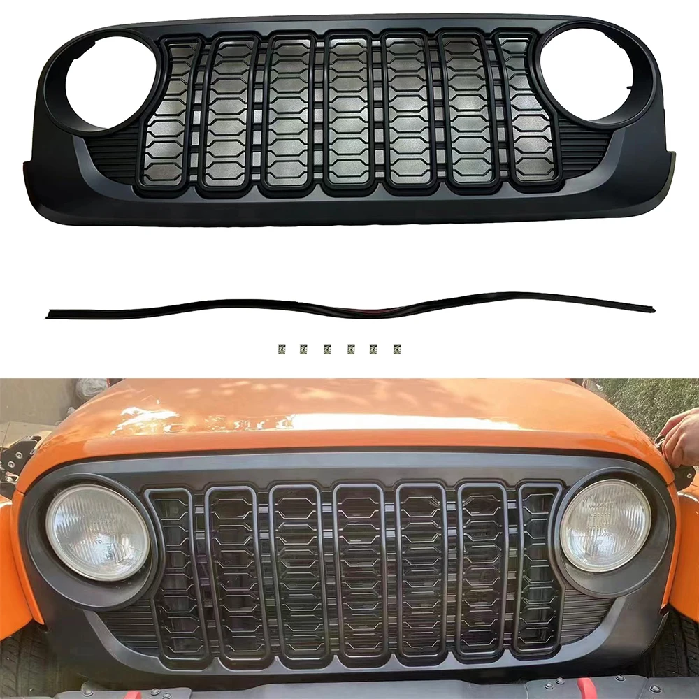 

Черная передняя решетка из АБС-пластика для Jeep Wrangler JK 2007-2017 J400