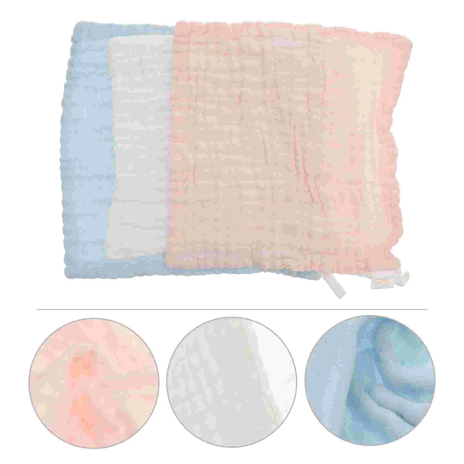 

3 Pcs Girls Hijab Burp Cloth Baby Drool Towel Face Washcloth Gauze Saliva Burping Newborn Combed Cotton