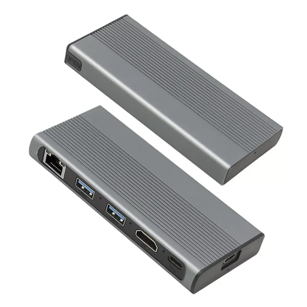 

USB C HUB Type C 3.1 to M.2 NVME NGFF B+M Key HDMI-compatible 4K 30Hz 1000M LAN 10Gbps M2 SSD Case Enclosure HUB for MacBook Pro
