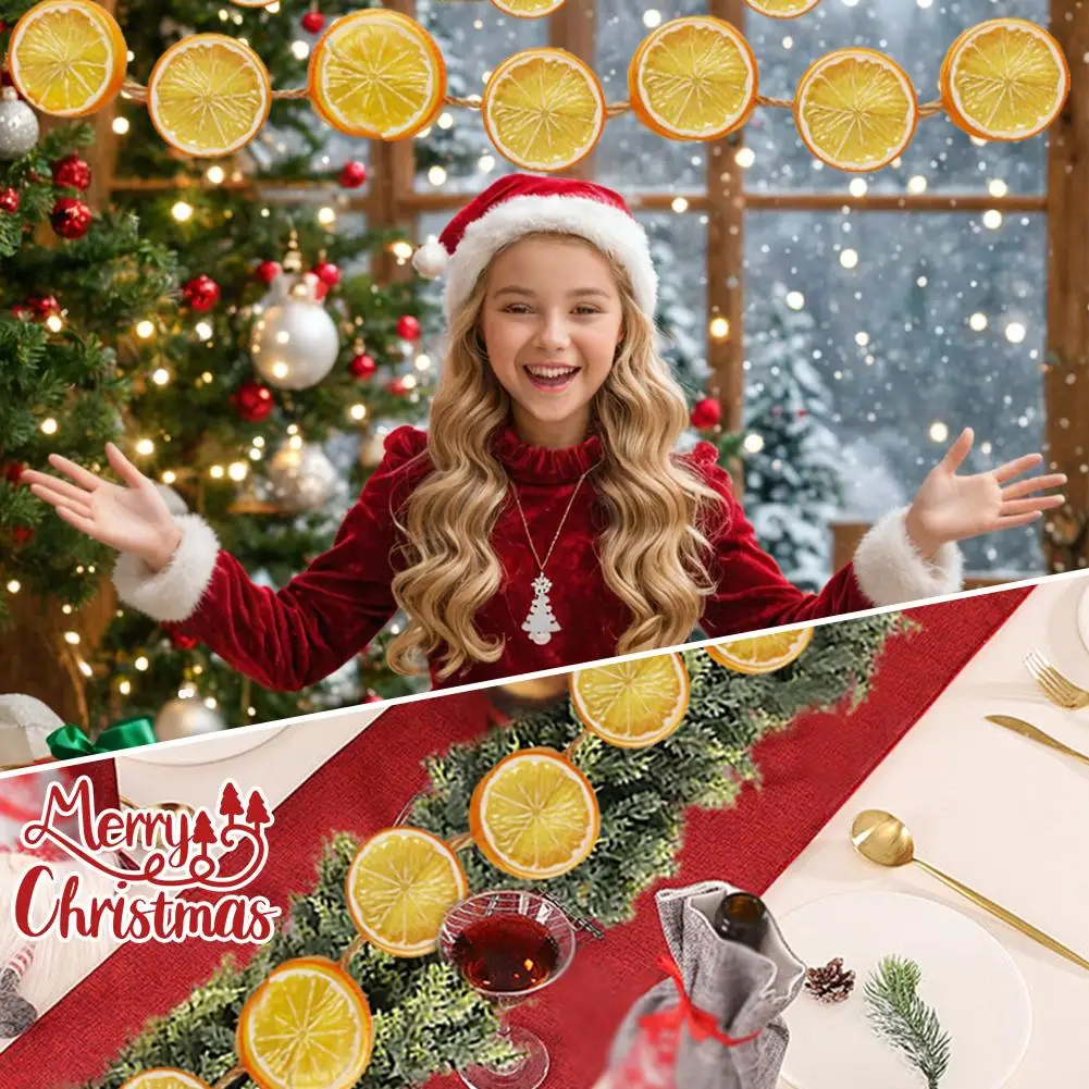 5 91 фута 1 8 м Рождественская деревенская гирлянда оранжевый ломтик деревянные