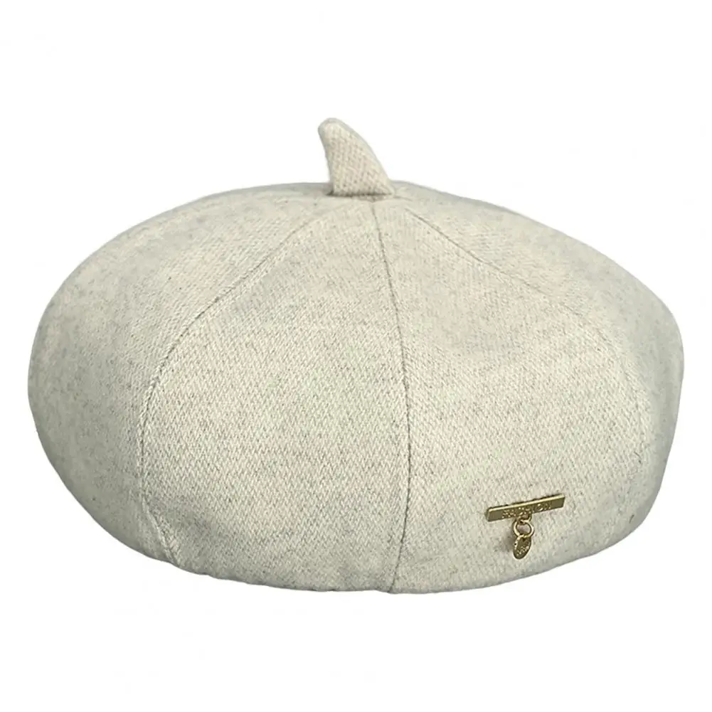 

Women Hat Dome Brimless Metal Decoration Vintage British Style Sun Protection Hat